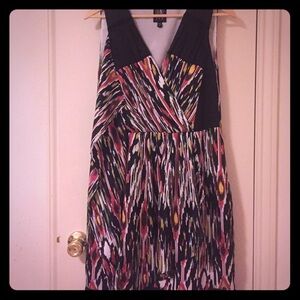🎉Sale🎉Black Midi Multi Color Dress Size 12